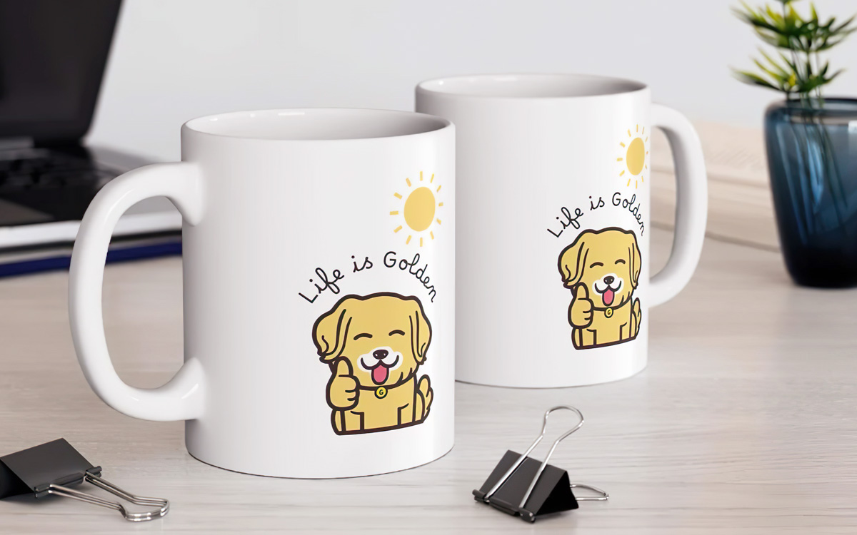 Life is Golden: Sip Your Way to Happiness with this Adorable Coffee Mug!